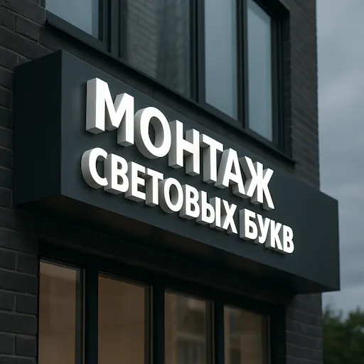Монтаж световых букв